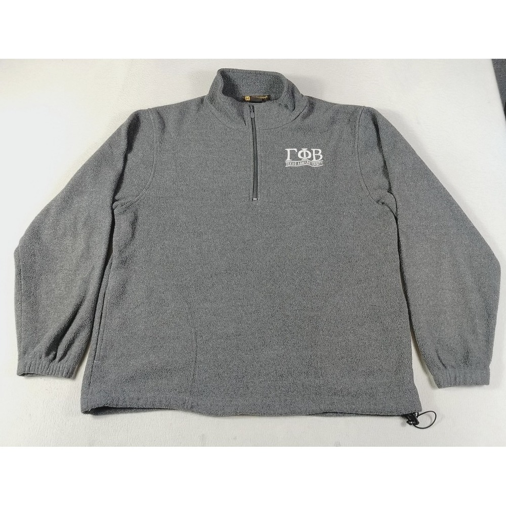 Harriton Jacket Womens Large Gray Fleece 1/4 Zip Texas A&M‎ Gamma Phi Beta